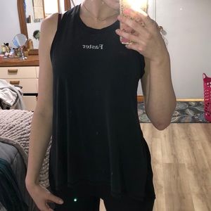 Active tank top with sheer and open back